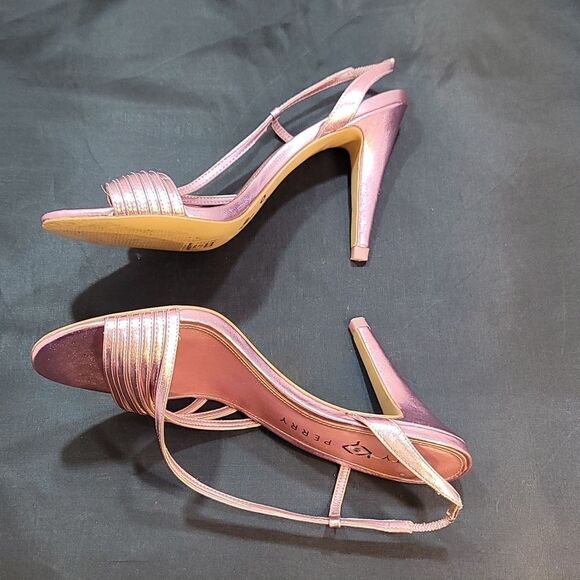 KATY PERRY BRYSON METALLIC OPEN-TOE HEEL STRAPPY SANDAL - Picture 10 of 15